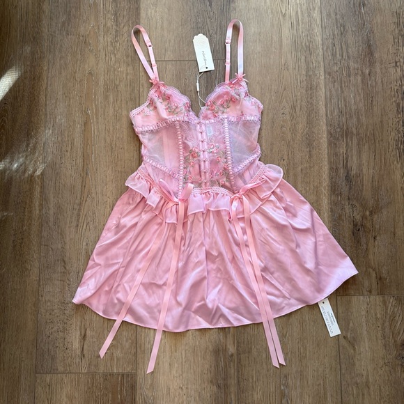 For Love And Lemons Dresses & Skirts - For Love and Lemons Ily Embroidered Slip Dress